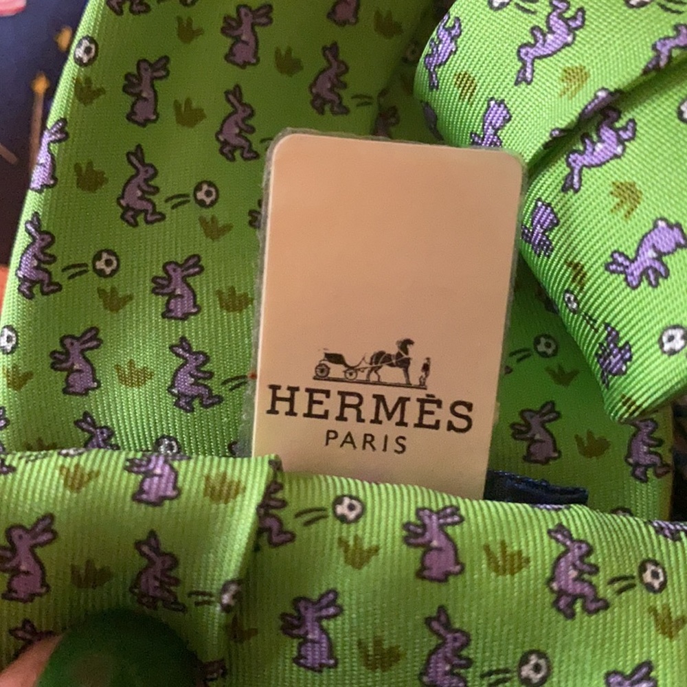 Hermés Paris - green bunny playing soccer